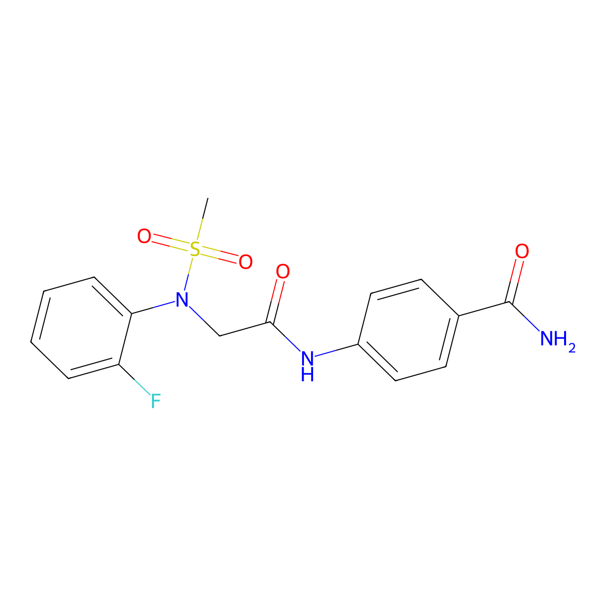 4-[[2-(2-fluoro-N-methylsulfonylanilino)acetyl]amino]benzamide molecular structure, CAS 367959-82-8