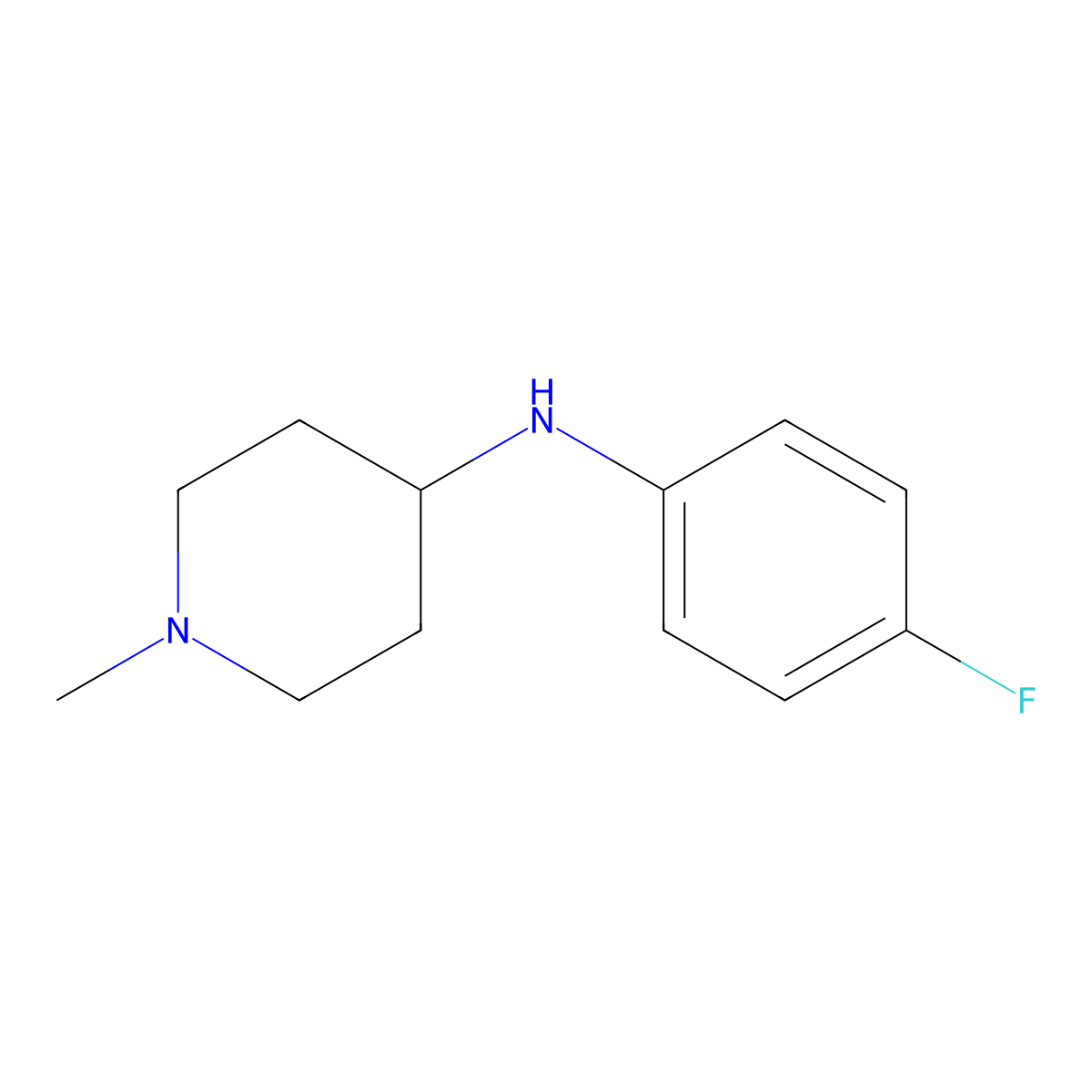 N-(4-Fluorophenyl)-1-methyl-4-piperidinamine molecular structure, CAS 36796-54-0