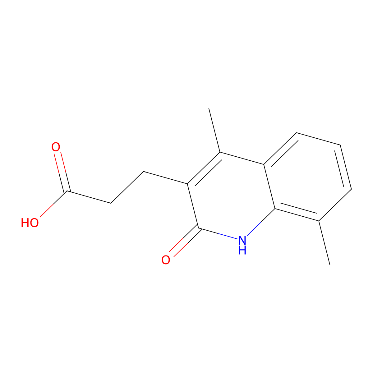 3-(2-Hydroxy-4,8-dimethylquinolin-3-yl)propanoic acid molecular structure, CAS 36796-93-7