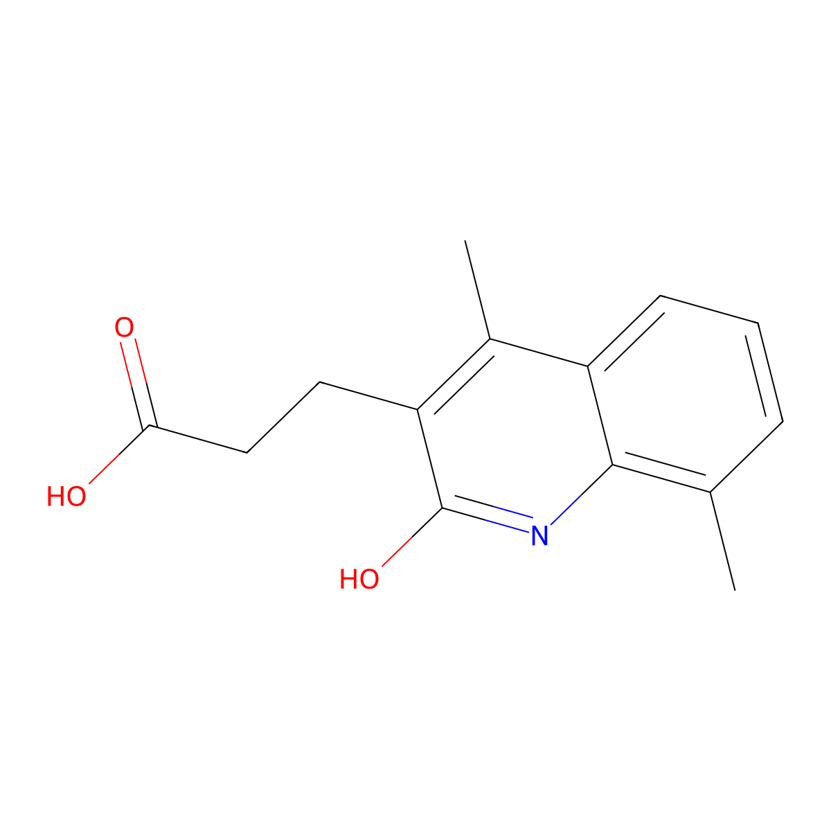 3-(2-Hydroxy-4,8-dimethylquinolin-3-yl)propanoic acid molecular structure, CAS 36796-93-7