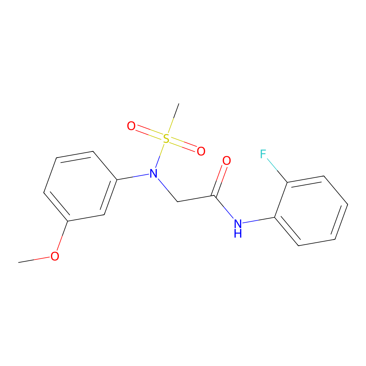 N-(2-fluorophenyl)-2-[3-methoxy(methylsulfonyl)anilino]acetamide molecular structure, CAS 367960-07-4