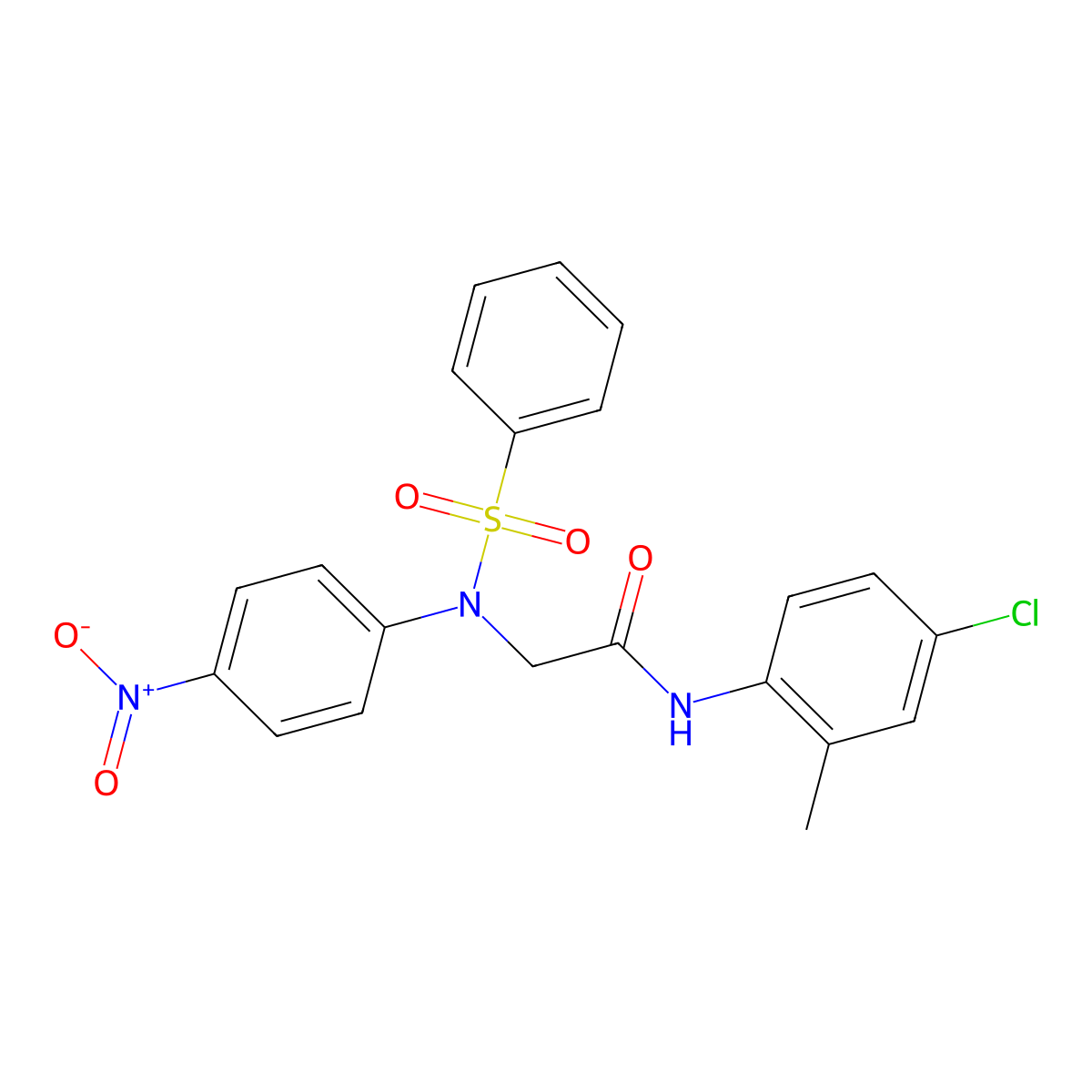 2-[N-(benzenesulfonyl)-4-nitroanilino]-N-(4-chloro-2-methylphenyl)acetamide molecular structure, CAS 367960-37-0