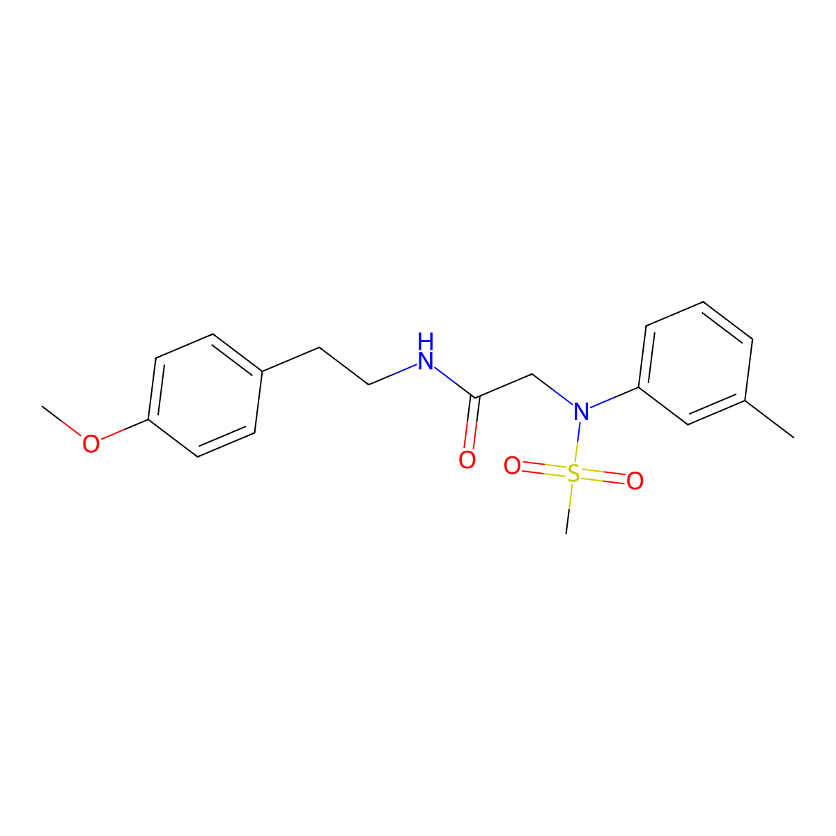 N-[2-(4-methoxyphenyl)ethyl]-2-(3-methyl-N-methylsulfonylanilino)acetamide molecular structure, CAS 367962-59-2