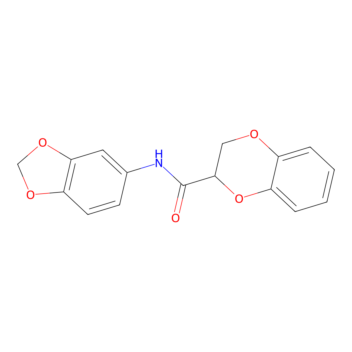 N-(1,3-benzodioxol-5-yl)-2,3-dihydro-1,4-benzodioxine-3-carboxamide molecular structure, CAS 367965-02-4
