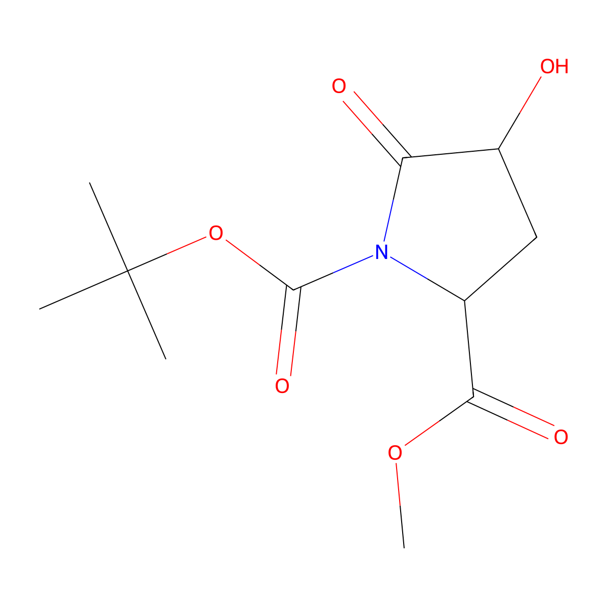 (2S,4R)-1-tert-Butyl 2-methyl 4-hydroxy-5-oxopyrrolidine-1,2-dicarboxylate molecular structure, CAS 367966-41-4