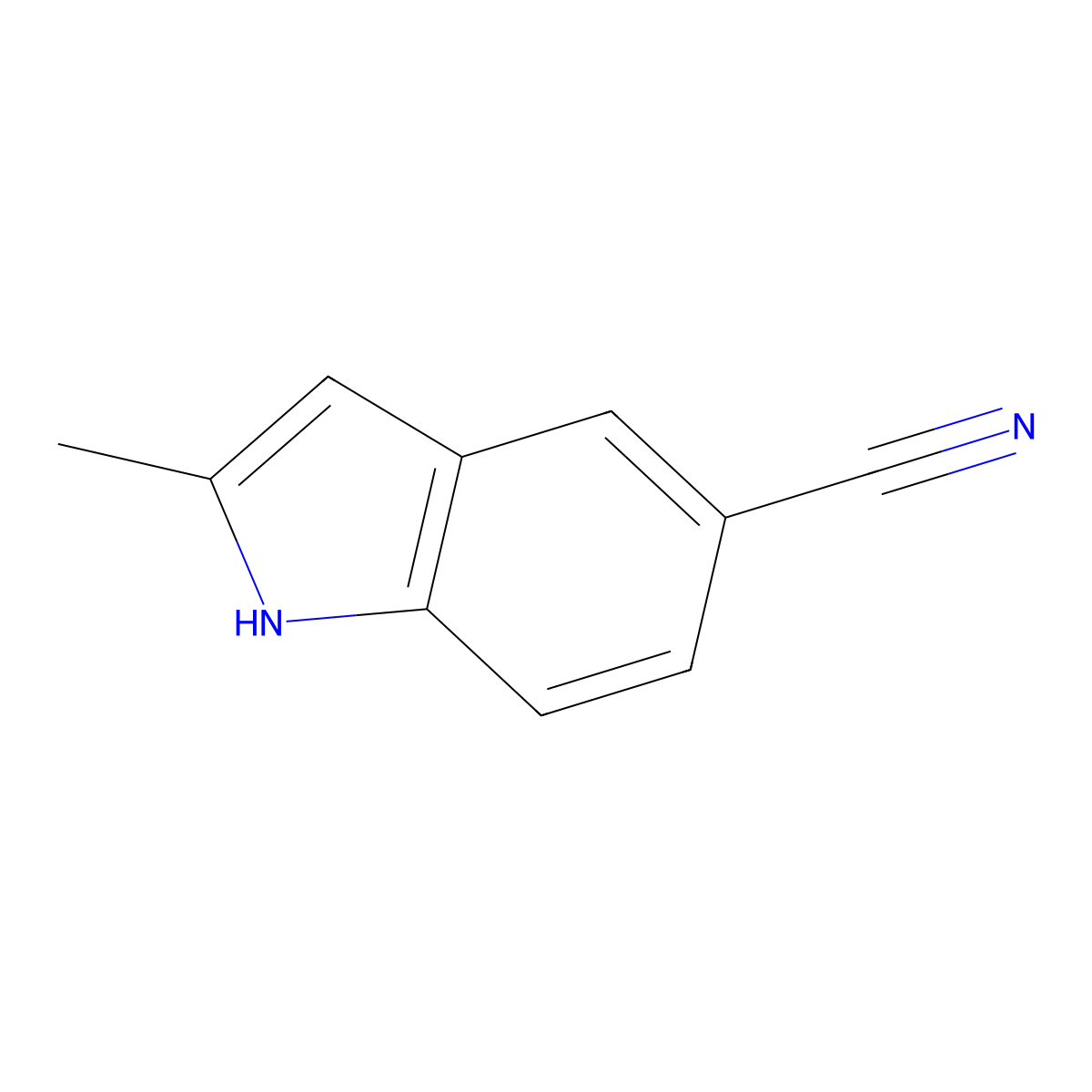2-Methyl-1H-indole-5-carbonitrile molecular structure, CAS 36798-24-0