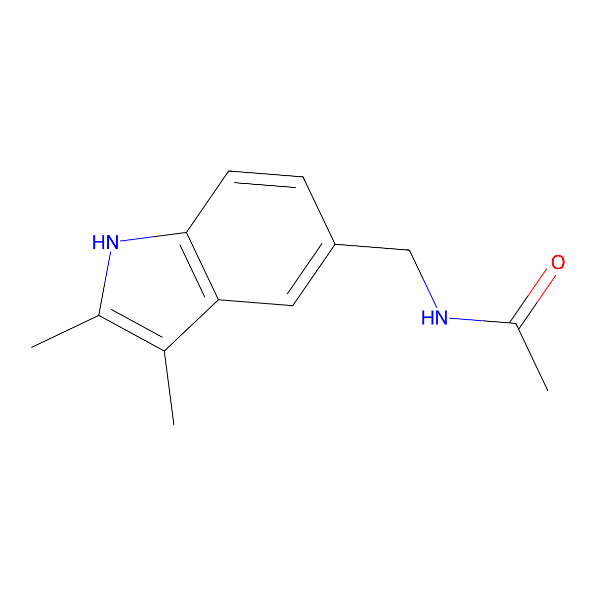 N-[(2,3-dimethyl-1H-indol-5-yl)methyl]acetamide molecular structure, CAS 36798-26-2
