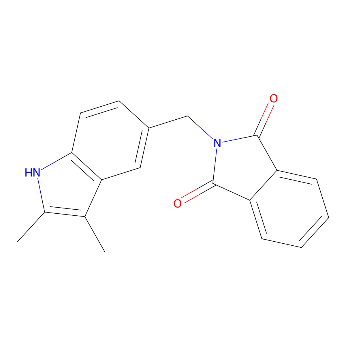 2-[(2,3-dimethyl-1H-indol-5-yl)methyl]-1H-isoindole-1,3(2H)-dione molecular structure, CAS 36798-28-4