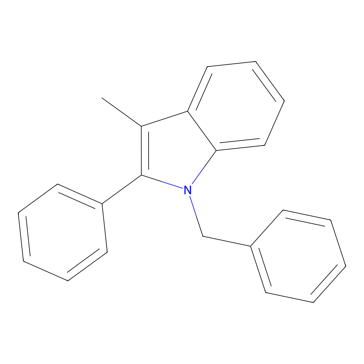 1-Benzyl-3-methyl-2-phenyl-1H-indole molecular structure, CAS 36798-46-6
