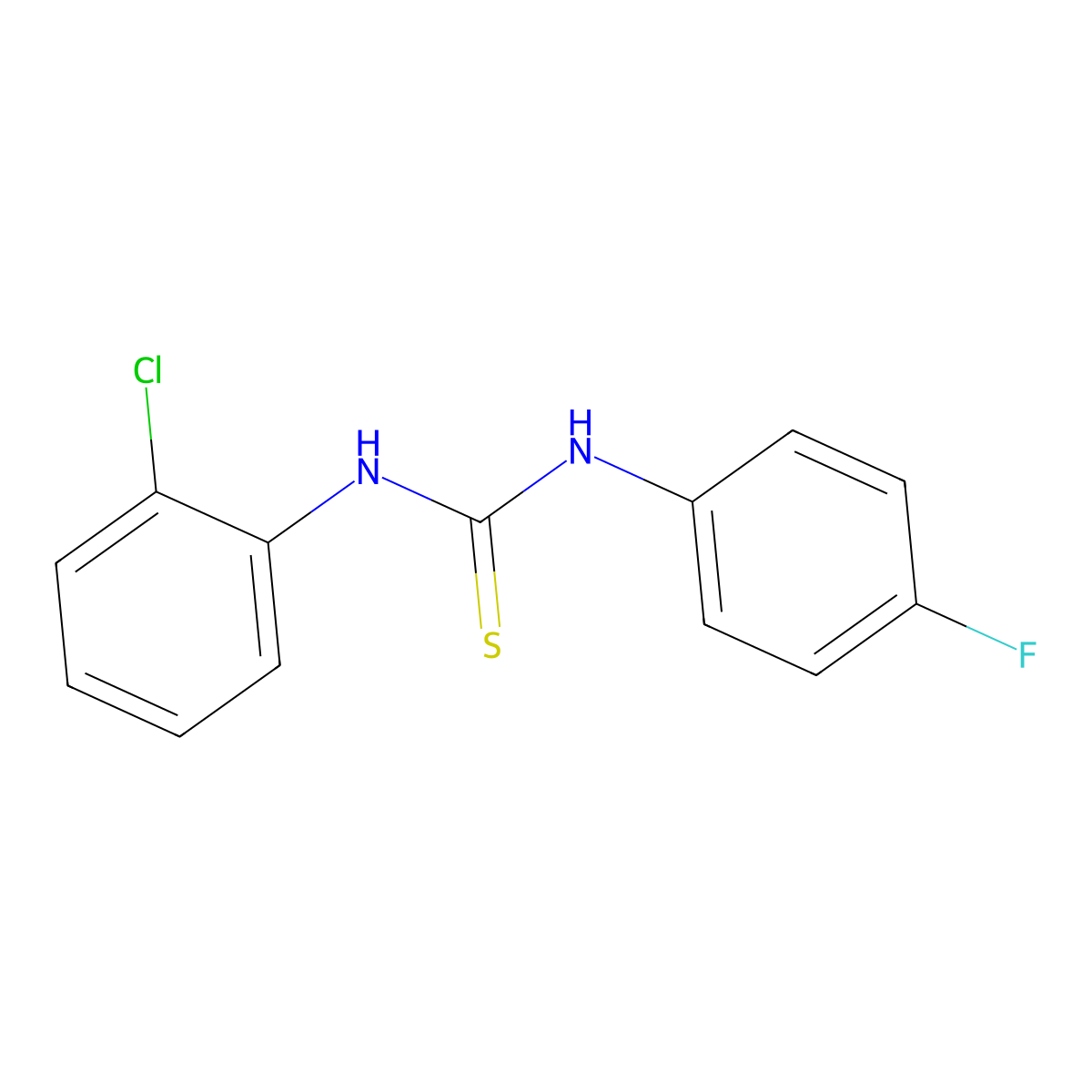 1-(2-Chlorophenyl)-3-(4-fluorophenyl)thiourea molecular structure, CAS 368-07-0