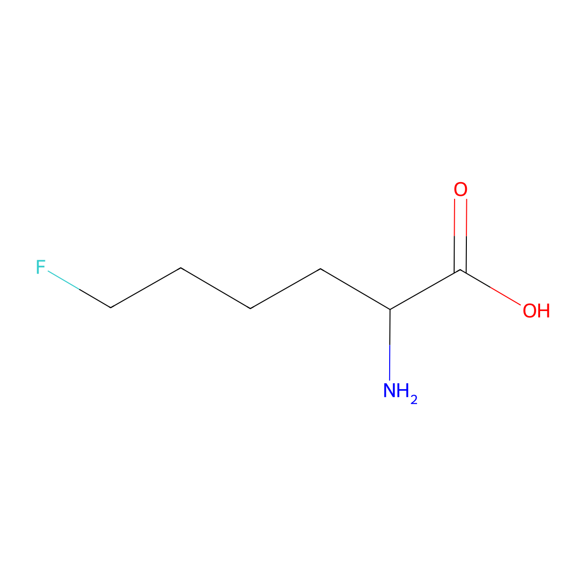 2-Amino-6-fluorohexanoic acid molecular structure, CAS 368-30-9
