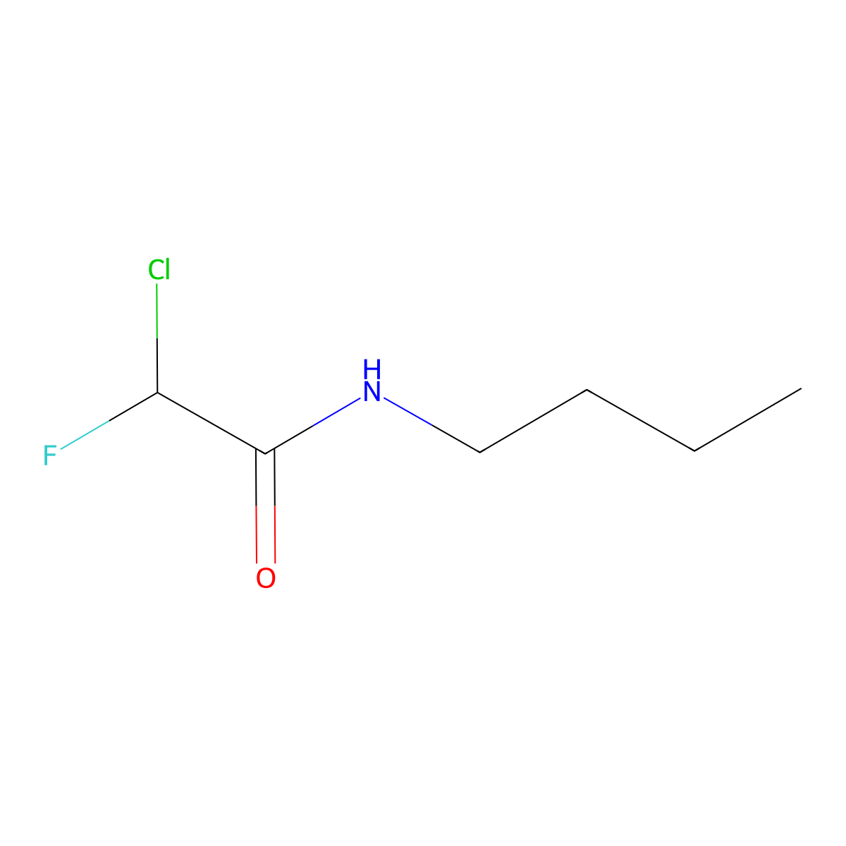 N-butyl-2-chloro-2-fluoroacetamide molecular structure, CAS 368-32-1