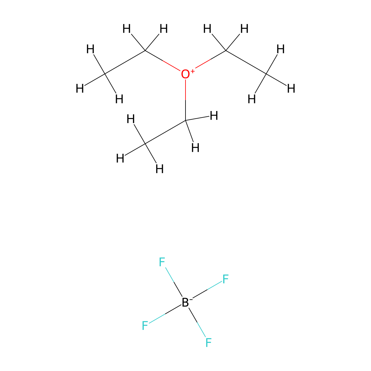 Triethyloxonium tetrafluoroborate molecular structure, CAS 368-39-8
