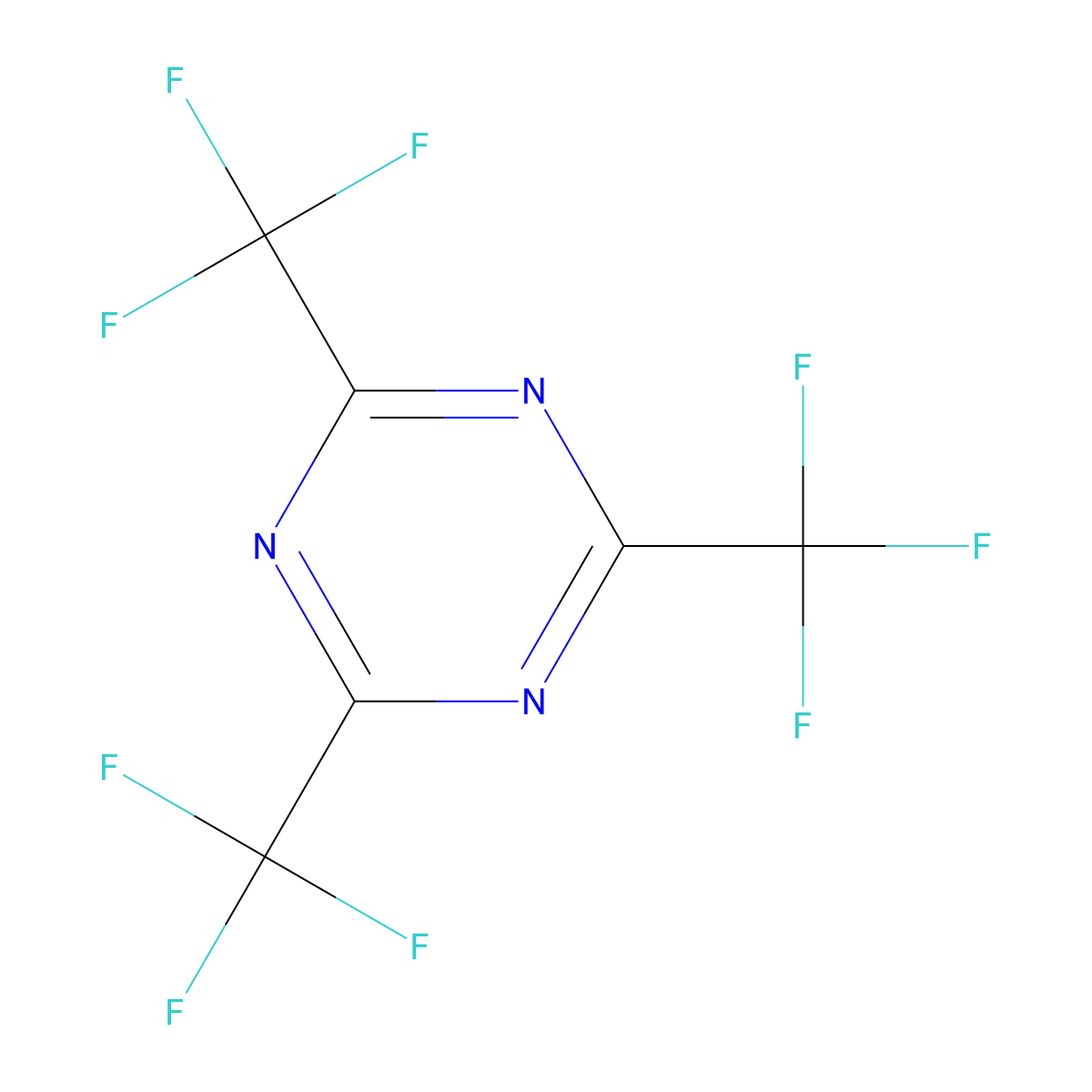 2,4,6-Tris(trifluoromethyl)-1,3,5-triazine molecular structure, CAS 368-66-1