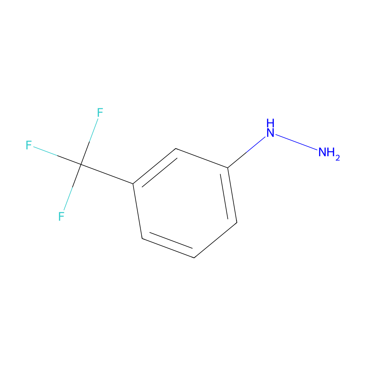 (3-(Trifluoromethyl)phenyl)hydrazine molecular structure, CAS 368-78-5