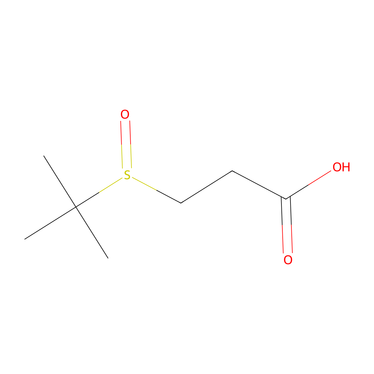 3-(Tert-butylsulfinyl)propanoic acid molecular structure, CAS 3680-13-5