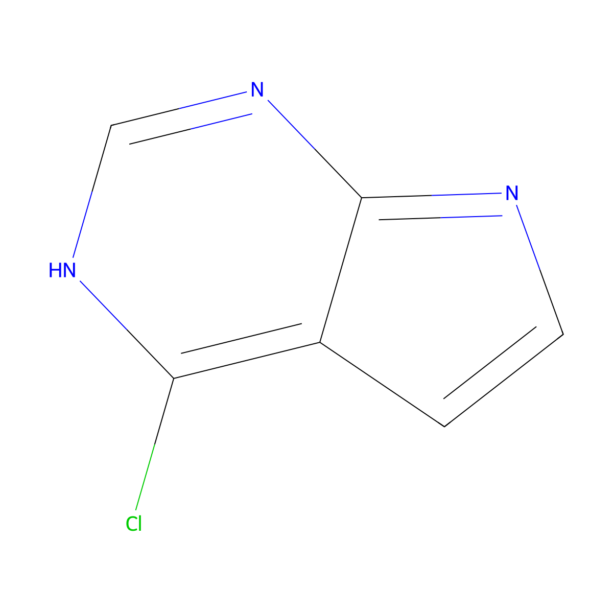 4-chloro-3H-pyrrolo[2,3-d]pyrimidine molecular structure, CAS 3680-69-1