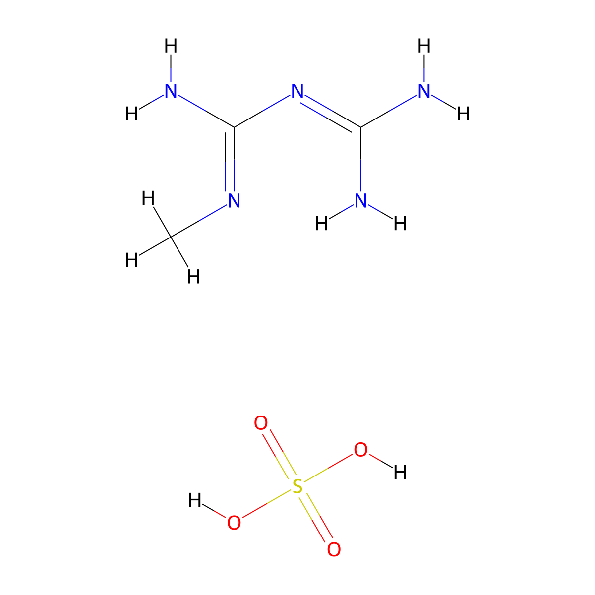 Metformin EP Impurity E Sulfate molecular structure, CAS 36801-25-9