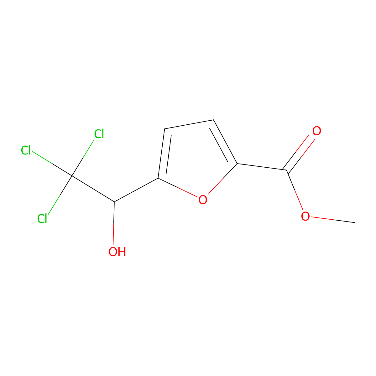 Methyl 5-(2,2,2-trichloro-1-hydroxyethyl)furan-2-carboxylate molecular structure, CAS 36802-02-5