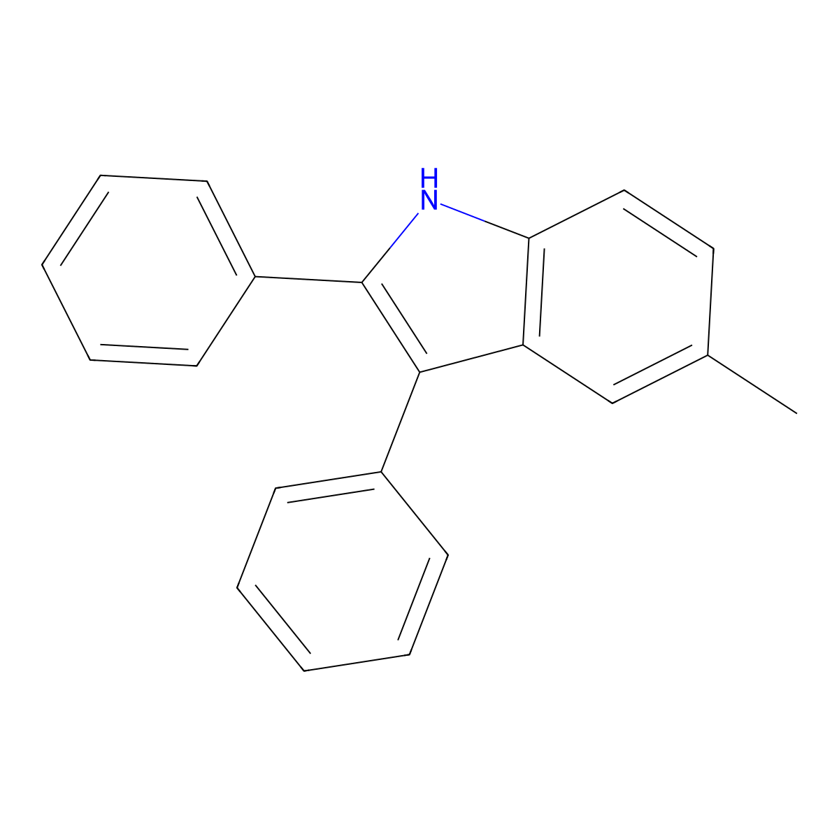 5-Methyl-2,3-diphenyl-1H-indole molecular structure, CAS 36804-50-9