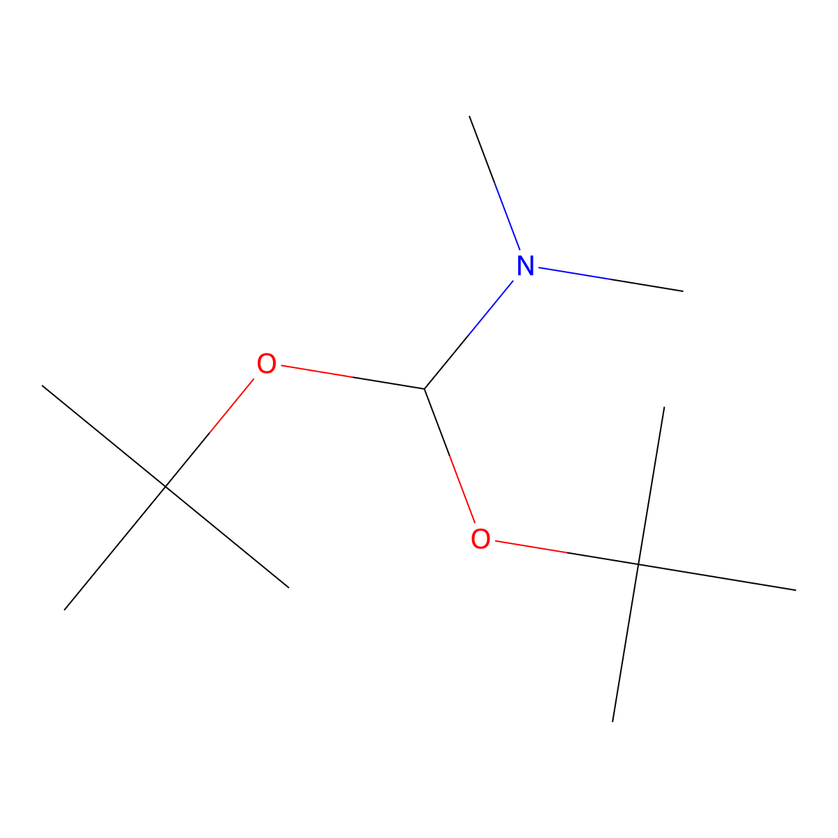 1,1-bis(1,1-dimethylethoxy)-N,N,N-trimethylamine molecular structure, CAS 36805-97-7