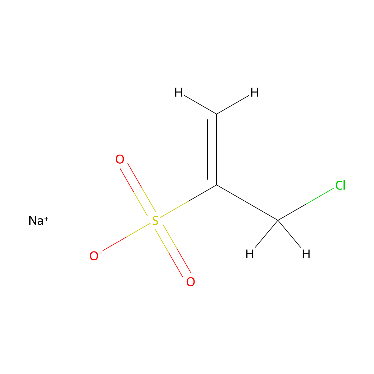Sodium 3-chloroprop-1-ene-2-sulfonate molecular structure, CAS 36809-68-4