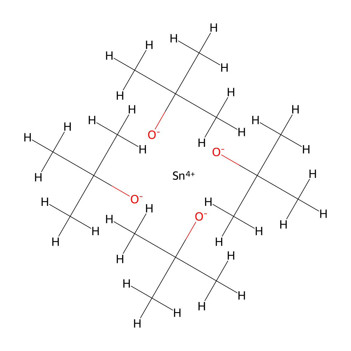 Tin(IV) t-butoxide molecular structure, CAS 36809-75-3