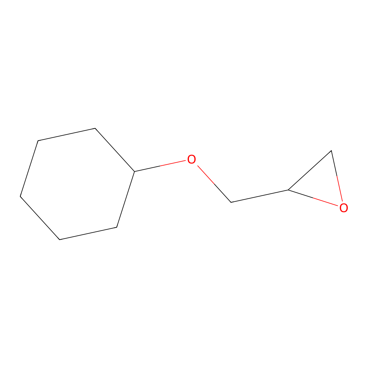 Cyclohexyl glycidyl ether molecular structure, CAS 3681-02-5