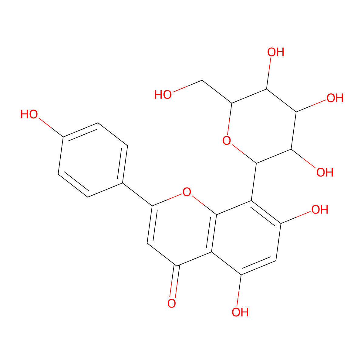 Vitexin molecular structure, CAS 3681-93-4