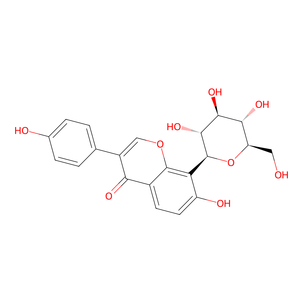Puerarin molecular structure, CAS 3681-99-0