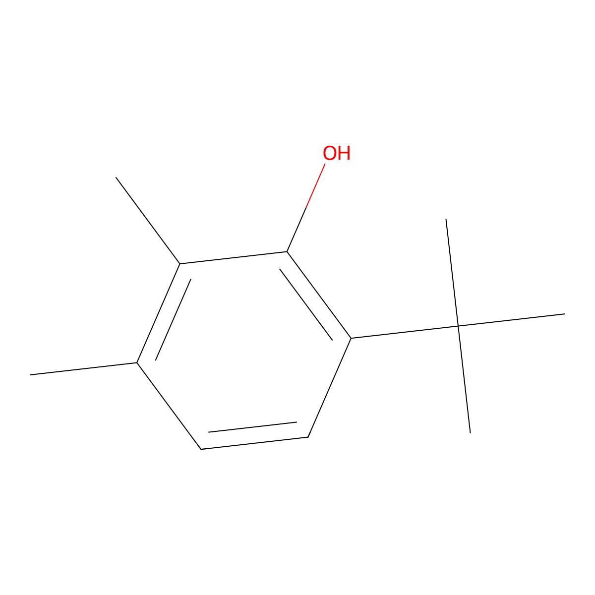 Phenol, 6-(1,1-dimethylethyl)-2,3-dimethyl- molecular structure, CAS 36812-13-2