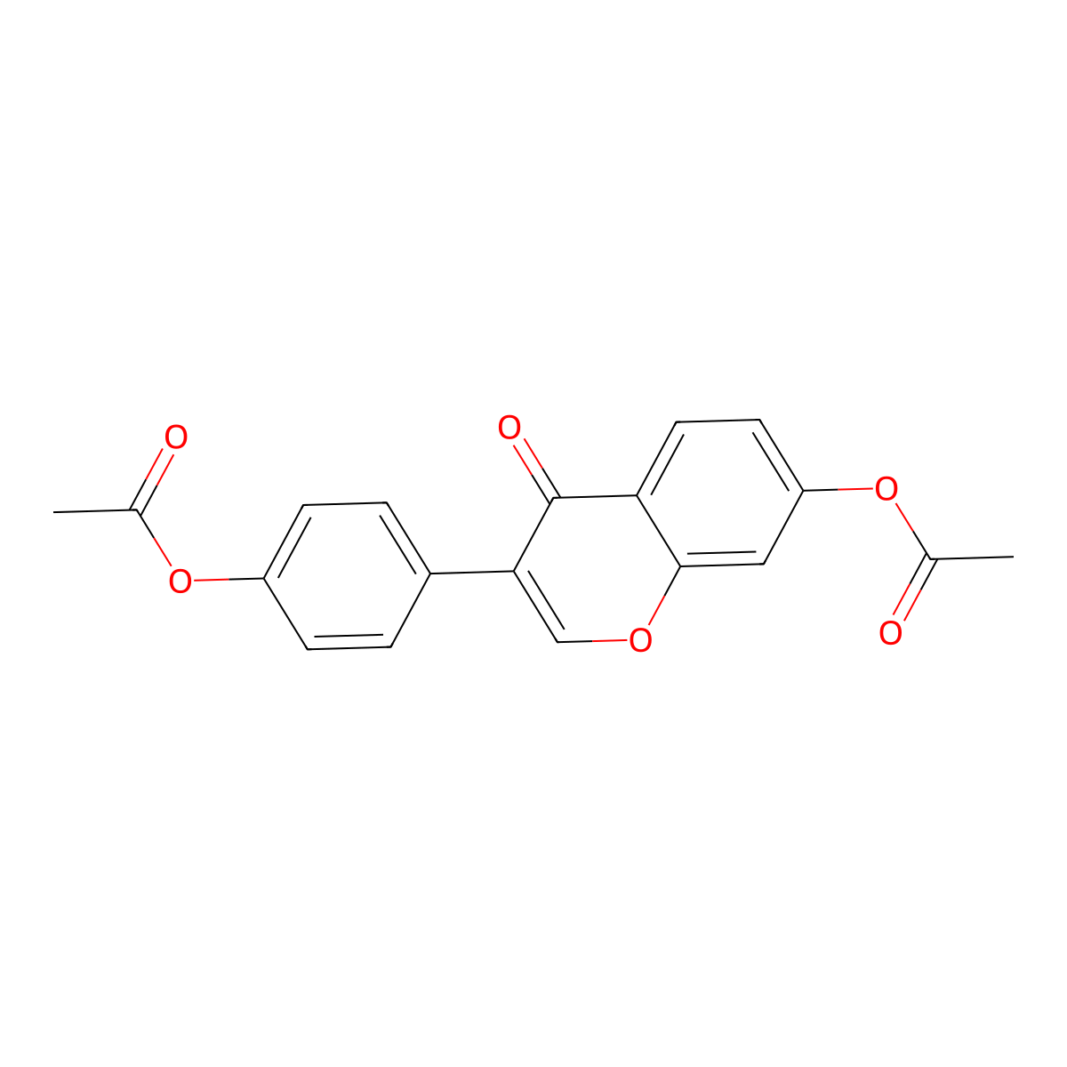Daidzein diacetate molecular structure, CAS 3682-01-7