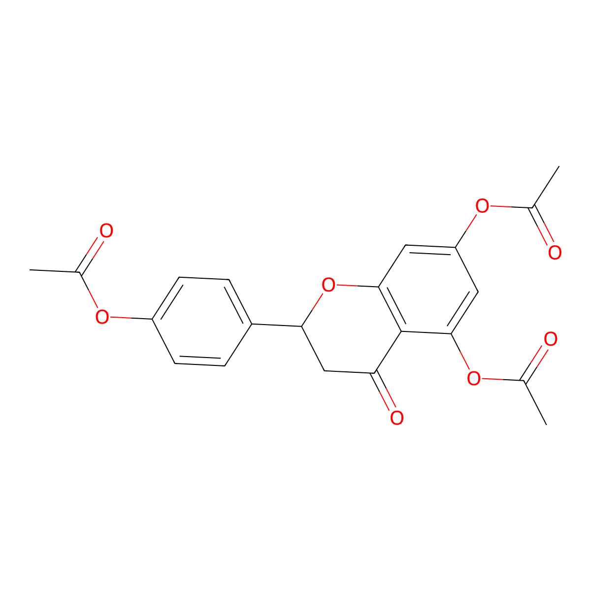 2-(4-(Acetyloxy)phenyl)-4-oxo-3,4-dihydro-2H-1-benzopyran-5,7-diyl diacetate molecular structure, CAS 3682-04-0