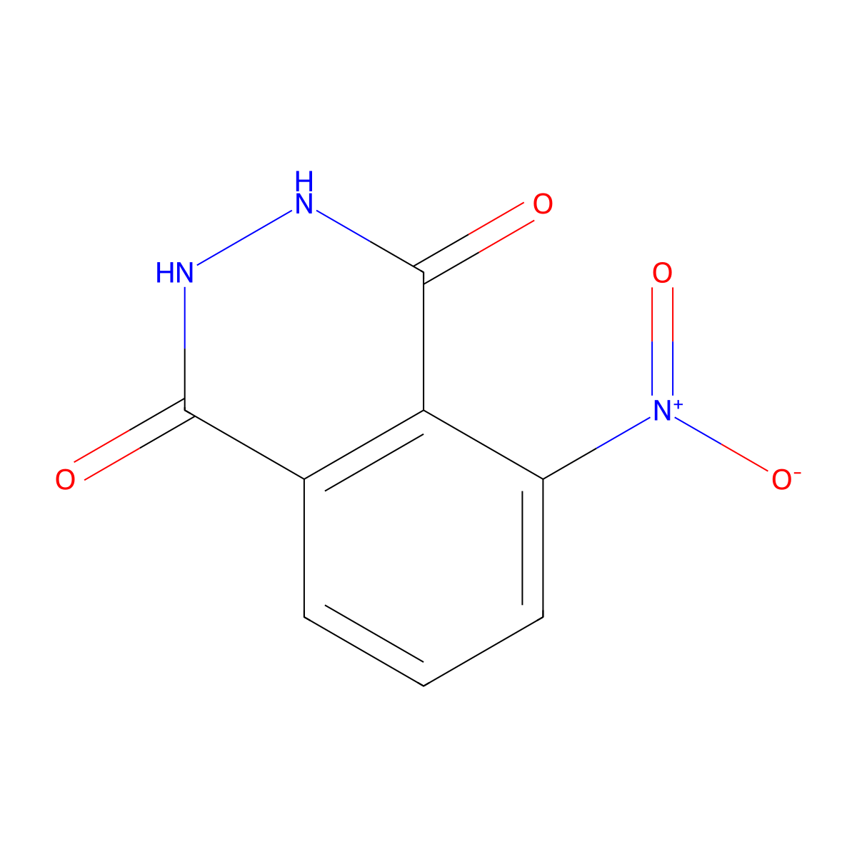 1,4-Phthalazinedione, 2,3-dihydro-5-nitro- molecular structure, CAS 3682-15-3