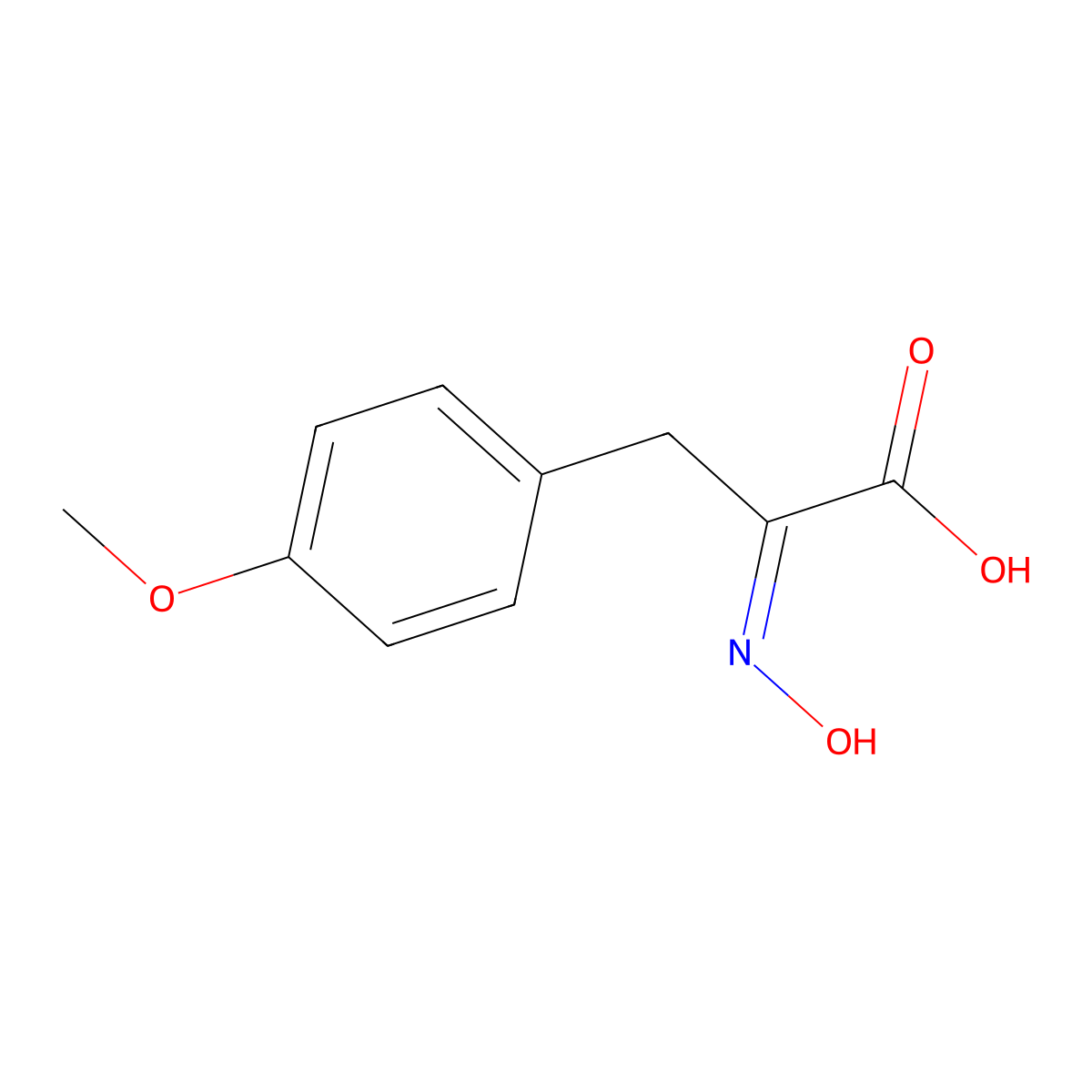 (2Z)-2-(hydroxyimino)-3-(4-methoxyphenyl)propanoic acid molecular structure, CAS 3682-16-4