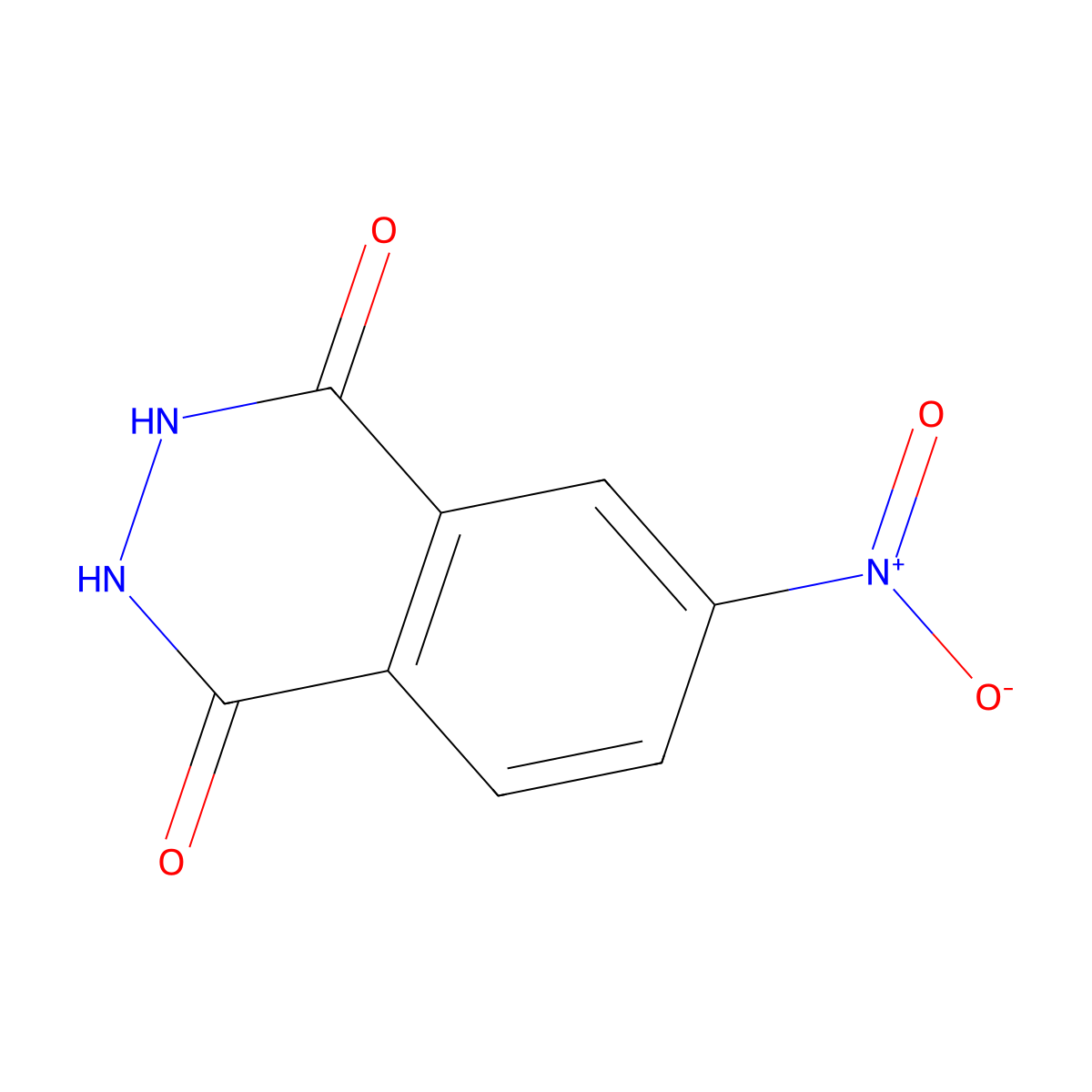 4-Nitrophthalhydrazide molecular structure, CAS 3682-19-7