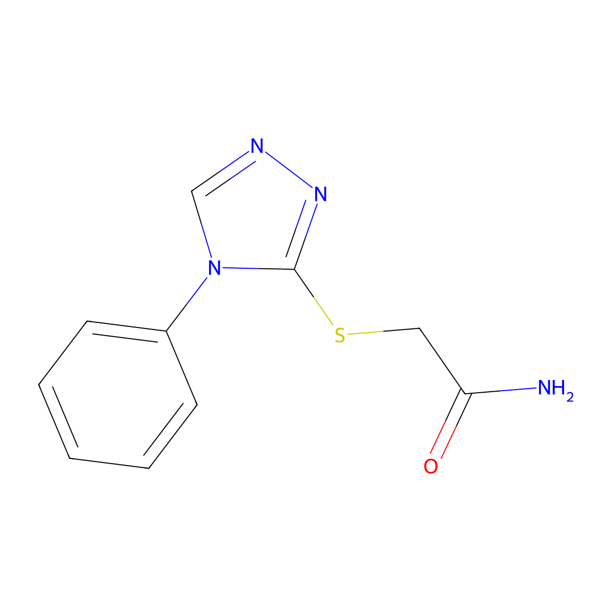 2-[(4-Phenyl-1,2,4-triazol-3-yl)sulfanyl]acetamide molecular structure, CAS 3682-25-5