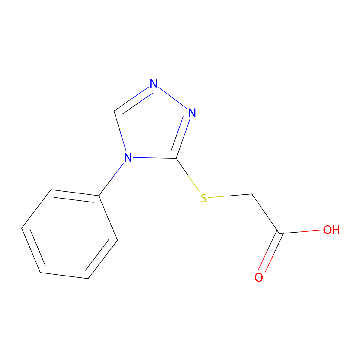 2-[(4-phenyl-4H-1,2,4-triazol-3-yl)sulfanyl]acetic acid molecular structure, CAS 3682-28-8