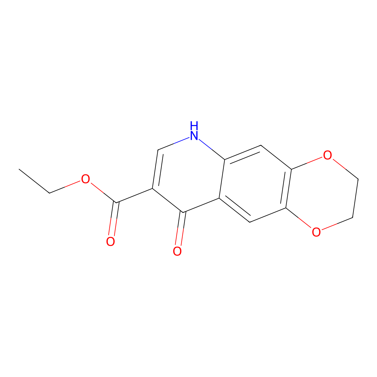 Ethyl 2,3-dihydro-9-hydroxy[1,4]dioxino[2,3-g]quinoline-8-carboxylate molecular structure, CAS 36820-59-4