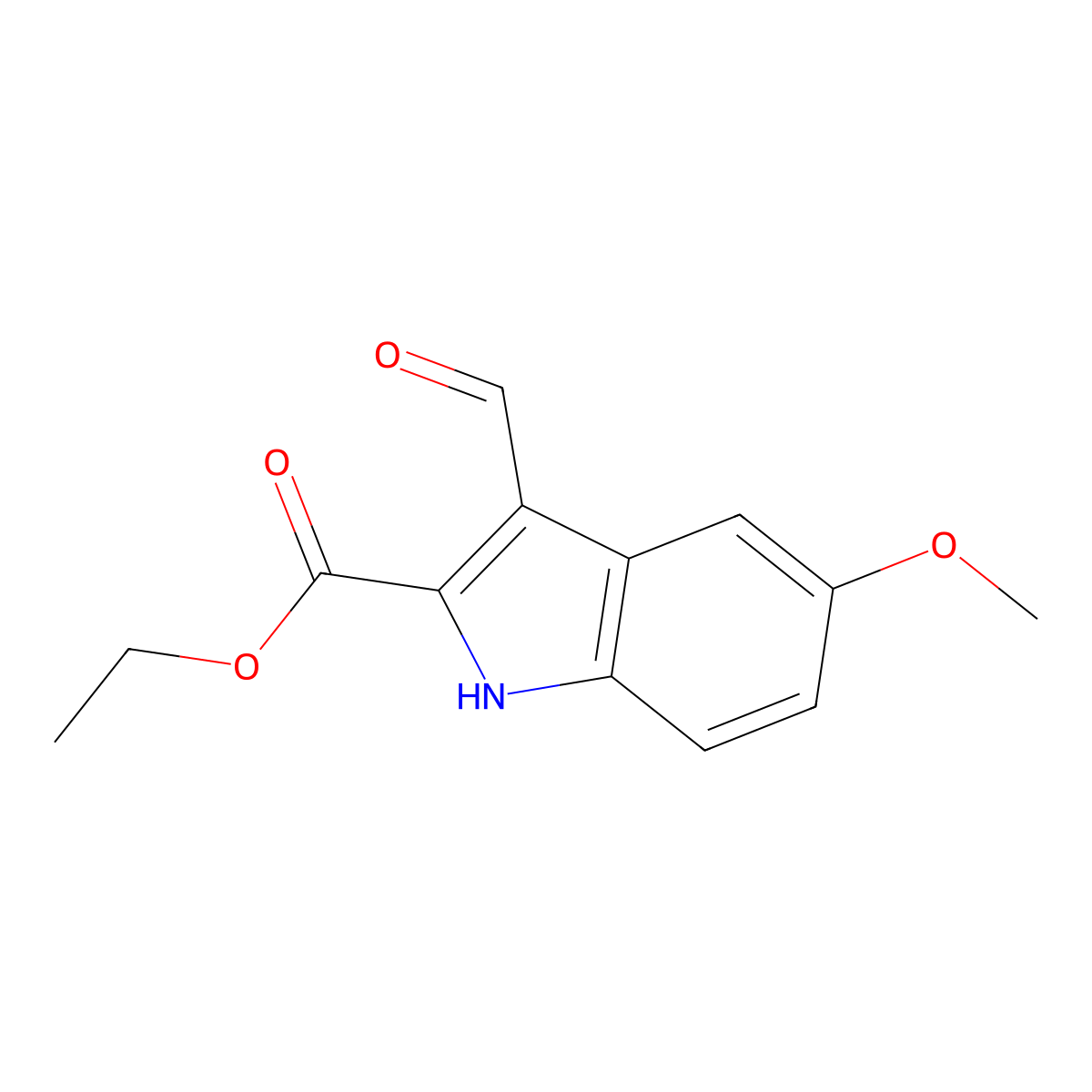 ethyl 3-formyl-5-methoxy-1H-indole-2-carboxylate molecular structure, CAS 36820-78-7