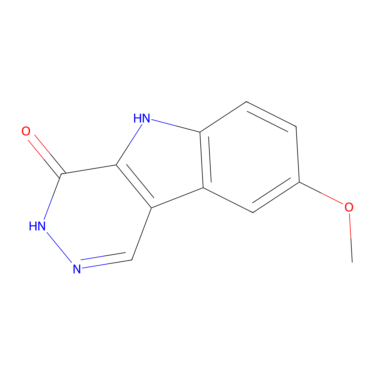 4H-Pyridazino(4,5-b)indol-4-one, 3,5-dihydro-8-methoxy- molecular structure, CAS 36820-81-2
