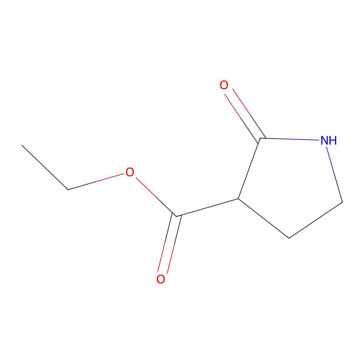 Ethyl 2-oxopyrrolidine-3-carboxylate molecular structure, CAS 36821-26-8