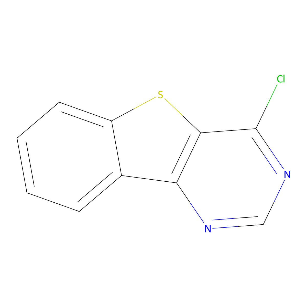 4-Chloro(1)benzothieno(3,2-d)pyrimidine molecular structure, CAS 36822-09-0