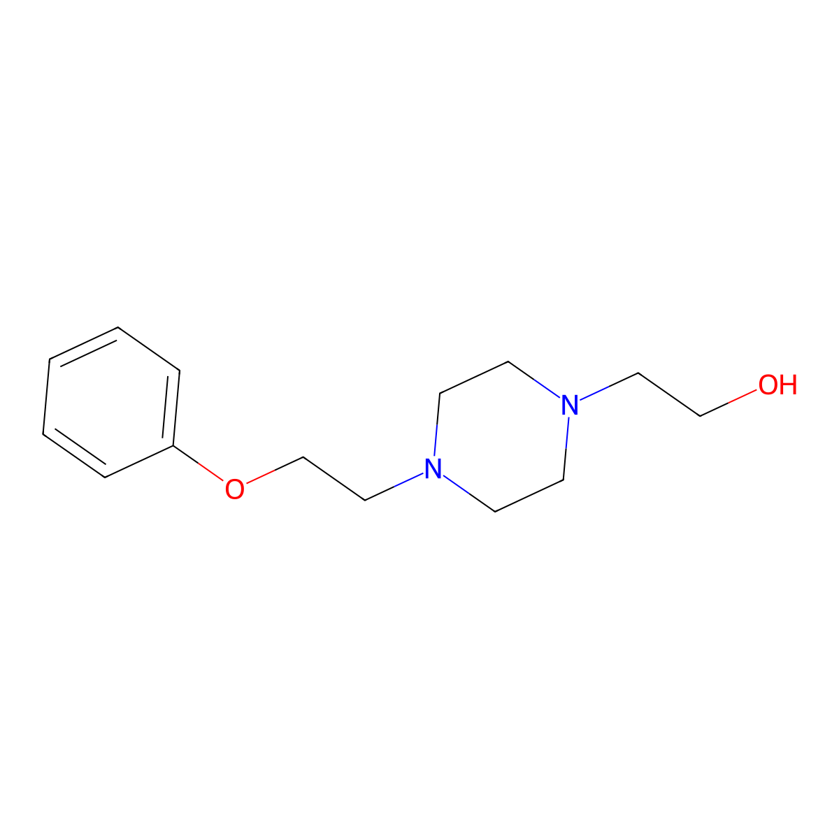 2-(4-(2-Phenoxyethyl)-1-piperazinyl)ethanol molecular structure, CAS 36824-76-7