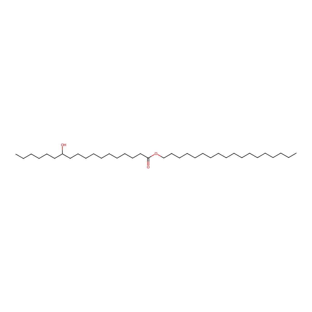 Octadecanoic acid, 12-hydroxy-, octadecyl ester molecular structure, CAS 36826-83-2