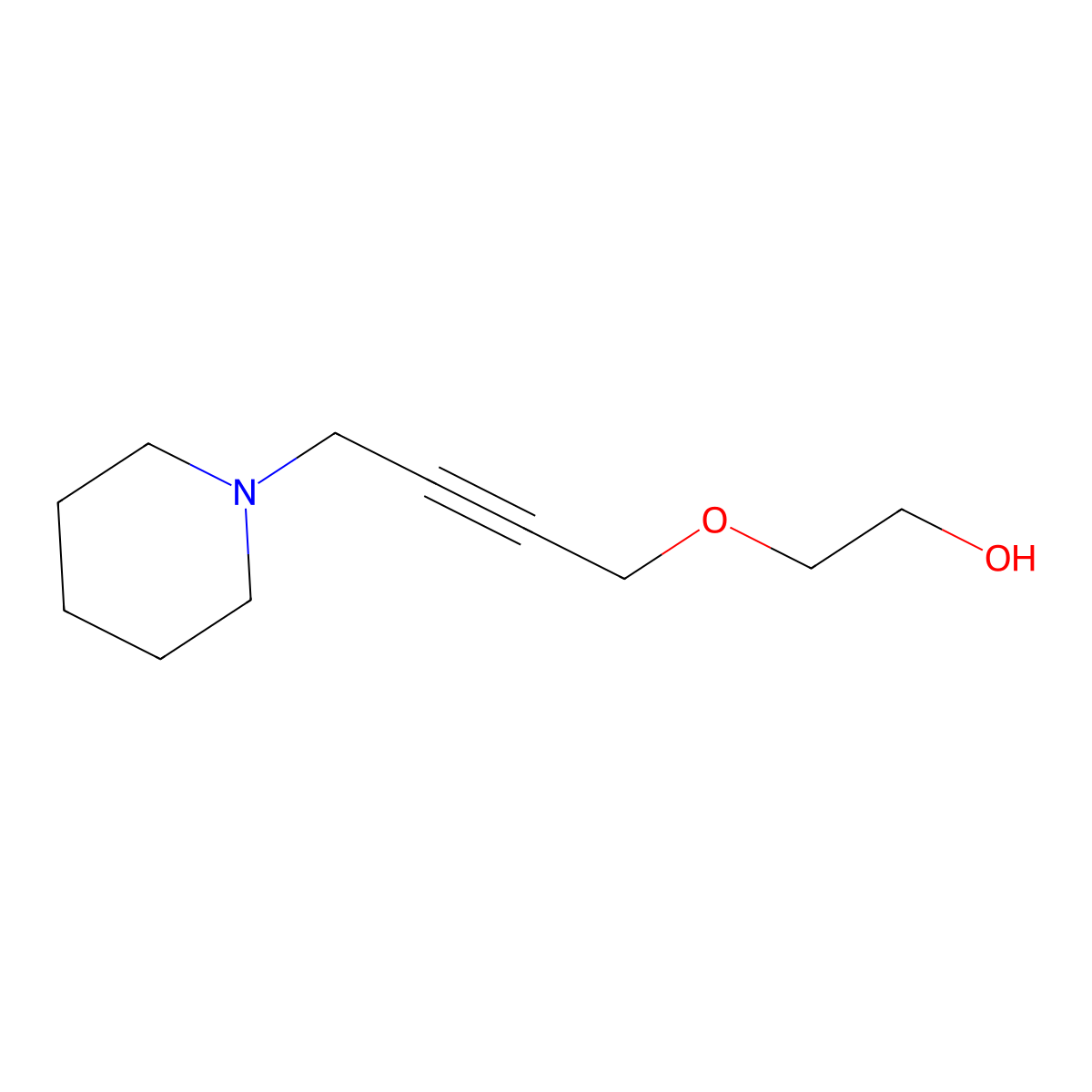 2-[(4-Piperidinobut-2-ynyl)oxy]ethan-1-ol molecular structure, CAS 36827-81-3