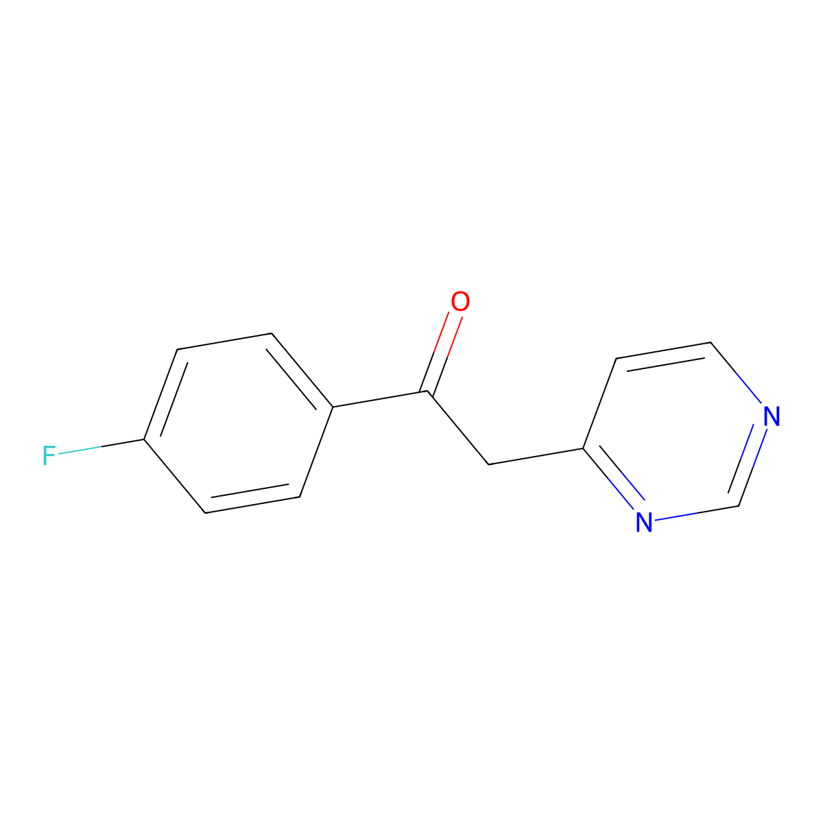 1-(4-Fluoro-phenyl)-2-pyrimidin-4-YL-ethanone molecular structure, CAS 36827-98-2