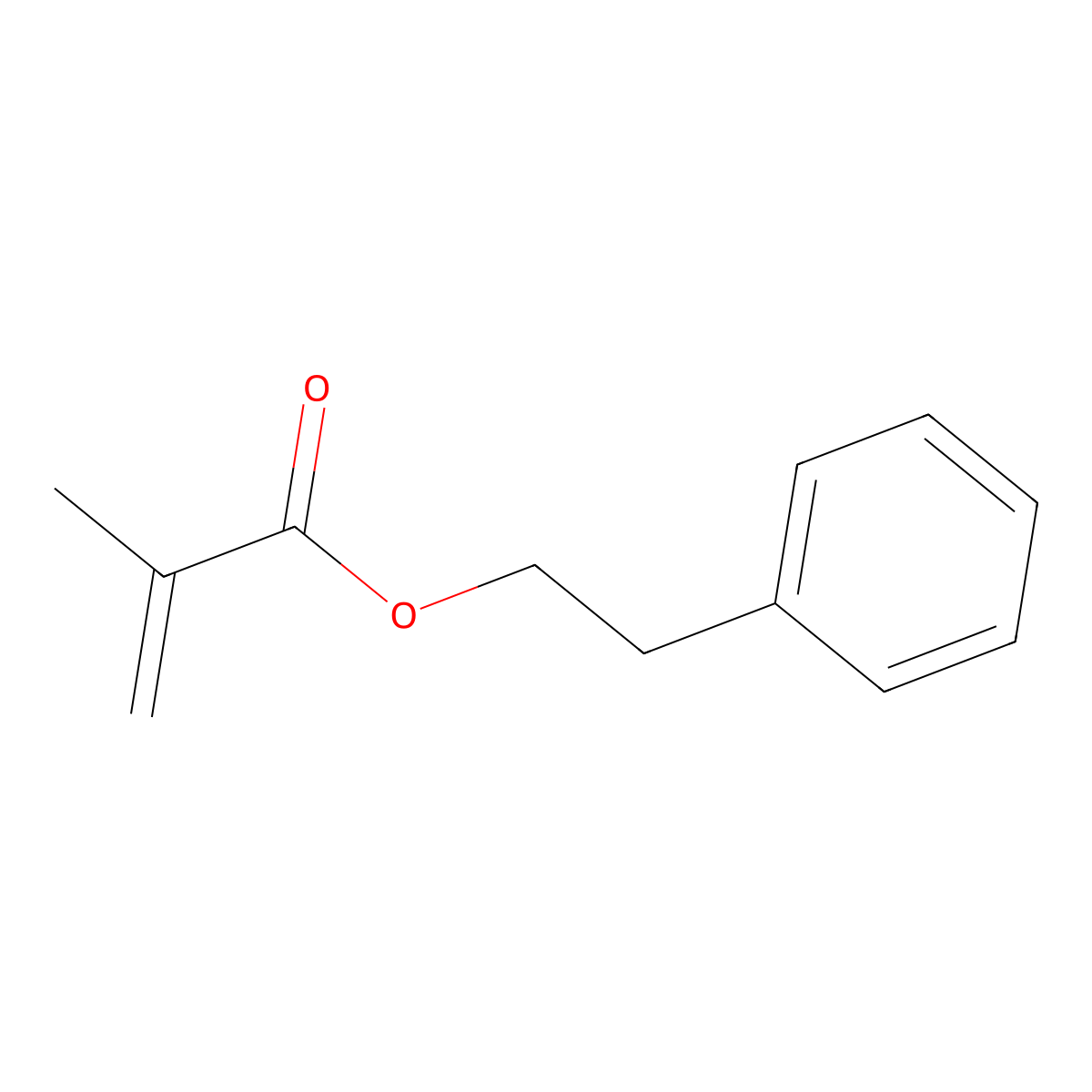 2-Phenylethyl methacrylate molecular structure, CAS 3683-12-3