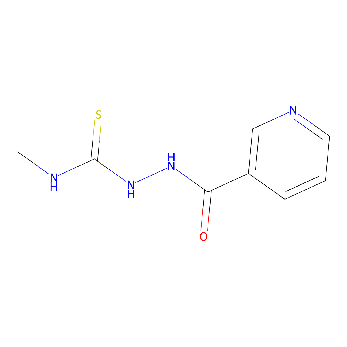 N-methyl-2-(pyridin-3-ylcarbonyl)hydrazinecarbothioamide molecular structure, CAS 3683-36-1
