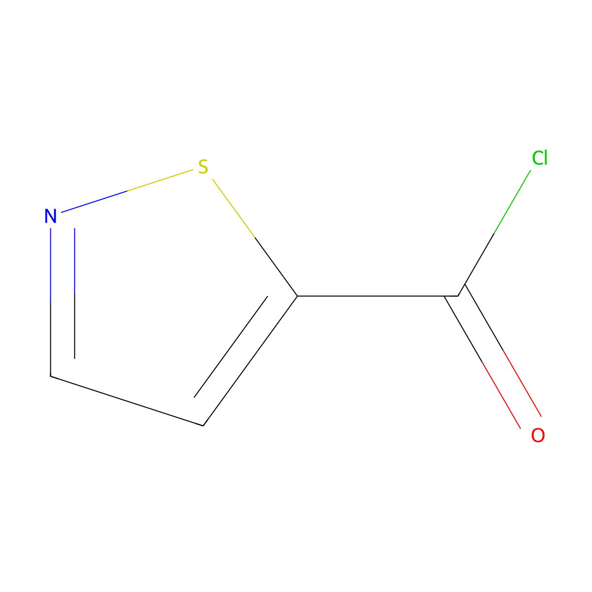 1,2-Thiazole-5-carbonyl chloride molecular structure, CAS 3683-97-4